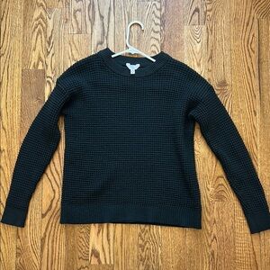 Black Waffle Knit Sweater